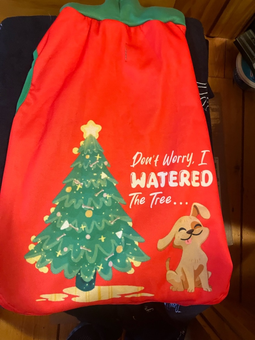 Pet Red Holiday Graphic Bottoms - 'Don't Worry I Watered The Tree'